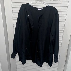 Ladies’ 2X Black Scrub Jacket